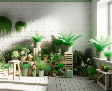 Plantes luxuriantes dans un jardin d'intérieur optimisé pour un petit espace